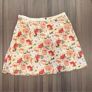 Liz Claiborne Vintage A-Line Mini Skirt with Floral Design